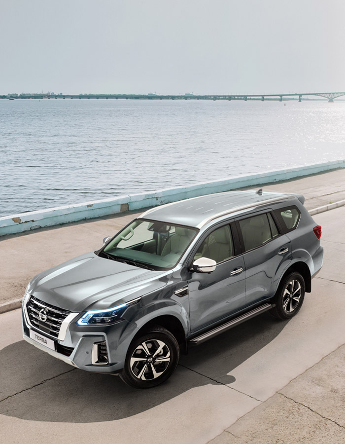 nissan terra silver on the road 02 mobile